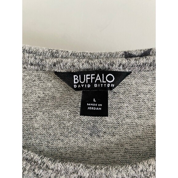 Buffalo David Bitton Grey Star Long Sleeve Top Size Large - Picture 4 of 7